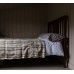 Mid Century Welsh blanket . Herringbone twill in Caramel & Cream with Chestnut and Denim Blue CP12 - 